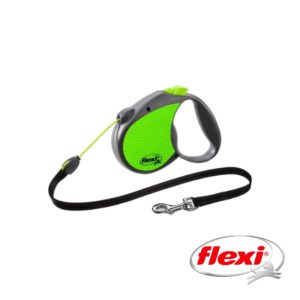 Flexi Neon Zsinóros Automata Póráz - Zöld, M