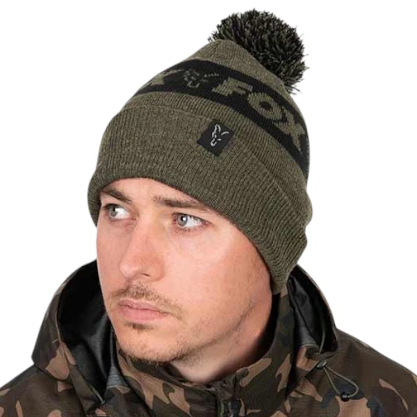 Fox Collection Bobble Hat Green-Black