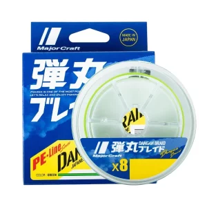 MAJOR CRAFT DANGAN BRAID X8 150m #0.8 16lb Fluo Light Green