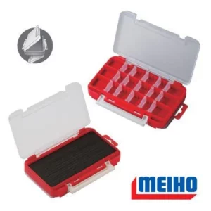 Meiho Rungun Case 1010W-1 kétoldalas műanyag horgászdoboz piros színben